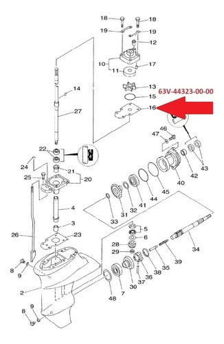 Placa Da Bomba D'agua Para Motor Popa Yamaha 15hp