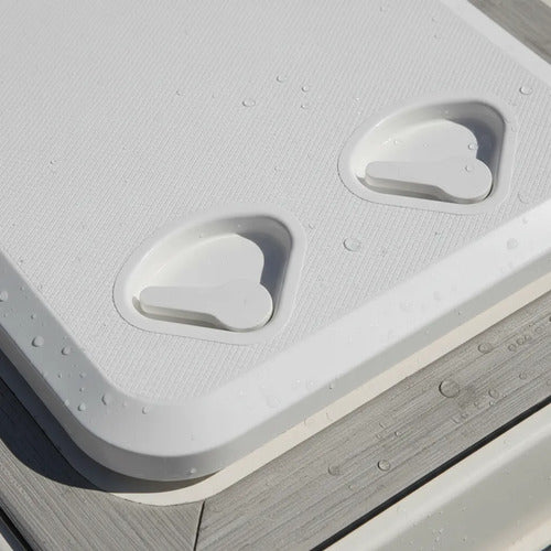 Tampa Escotilha De Inspeção Quadrada Abs 295x295 Protecao Uv Branco