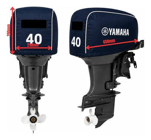 Capa De Capô Motor De Popa Yamaha 40 Hp  Mod X W Azul