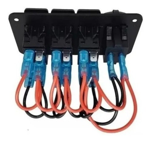 Painel Elétrico 3 Chaves Com 2 Usb E Voltímetro Lancha Barco