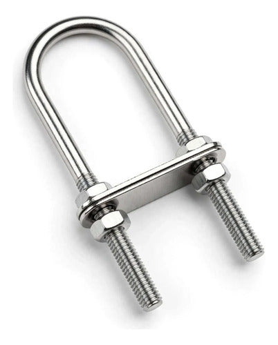 Grampo U-bolt Chapa Dupla 60mmx40mmx90mm Aço Inox Aisi 316