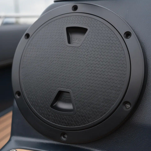 Tampa Escotilha De Inspeçao Abs 6 Pol Com Protecao Uv Preta Preto