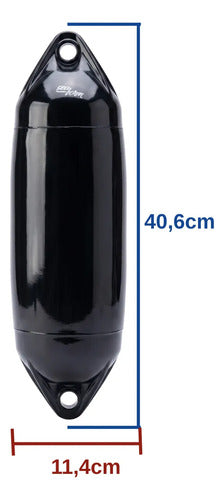 Par Defensa Náutica Inflável F0 11,4x40,6 Cm Barco Lancha Preto
