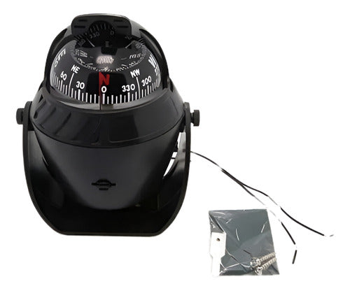 Bússola Náutica Barcos Lanchas Com Iluminação Abs