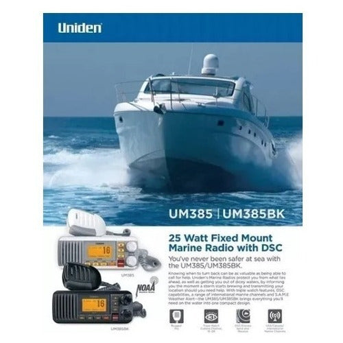 Rádio Maritimo Uniden Solara Um-385 Dsc Branco Full