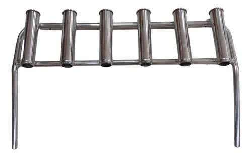Rack Porta 6 Varas Alumínio Polido P/ Barco Lancha Prateado