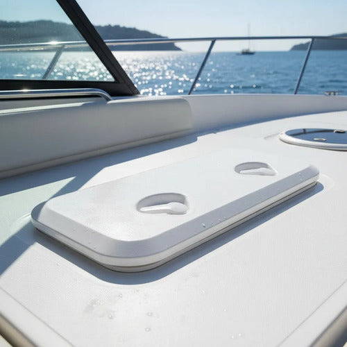 Tampa Escotilha Inspeção Retangular 525x168 Abs Proteção Uv Branco
