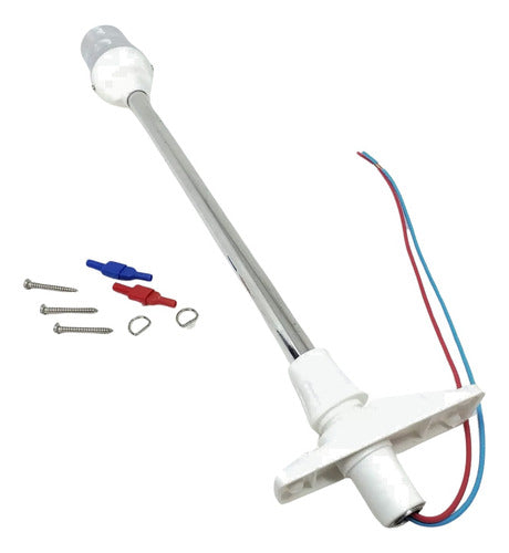 Luz Led De Popa Mastro Porta Bandeira 60 Cm Retrátil Branco *