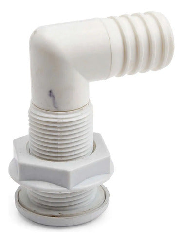 Saída De Água Costado 1.1/8'' Cotovelo Branco Barco Lancha