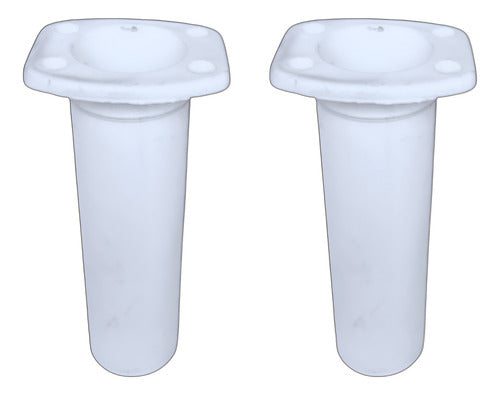 Kit 2 Porta Varas Caniço 14,5 cm Pesca Náutica Branco