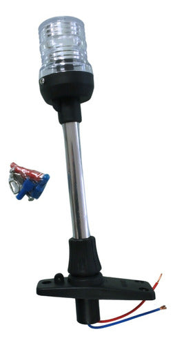 Luz Popa Mastro Alcançado Porta Bandeira 20cm 12v Led Preto