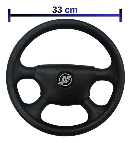Volante Nautico Para Barcos E Lanchas Mercury 33cm Preto