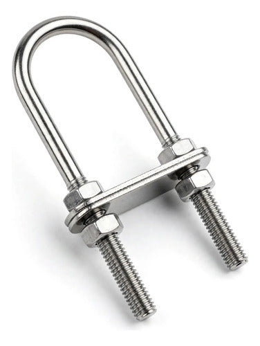Grampo U-bolt Chapa Dupla 60mmx40mmx90mm Aço Inox Aisi 316