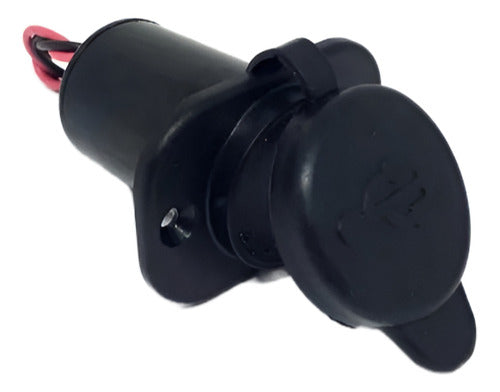 Carregador Usb Náutico Arieltek C/ Iluminação Redondo Preto