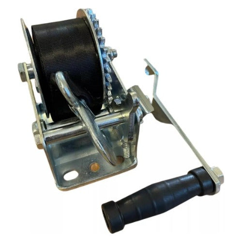 Guincho Manual C/ Fita P/ Embarcação E Suporte Em Aço 1000lb