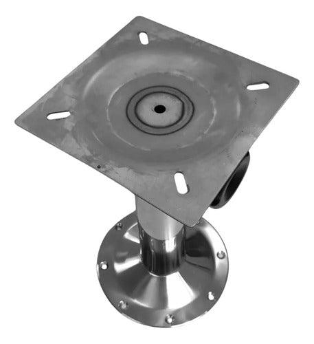 Pedestal Proa Base Giratória 360° Inox 33cm P/ Banco Lancha Prateado