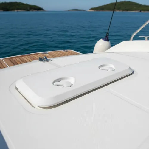 Tampa Escotilha Inspeção Retangular 525x168 Abs Proteção Uv Branco