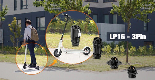 Plug Conexão A Prova D'água 3 Pinos Soquete Lp M16