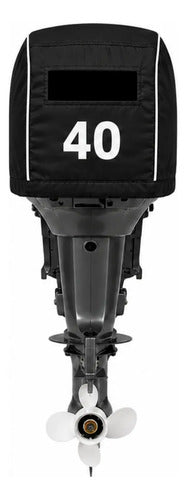 Capa De Capô Para Motor Popa Yamaha 40 Hp  Mod X W Preto