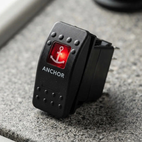 Botão Interruptor Momentâneo On Off De Âncora Led Vermelho Led Vermelho 12/24v