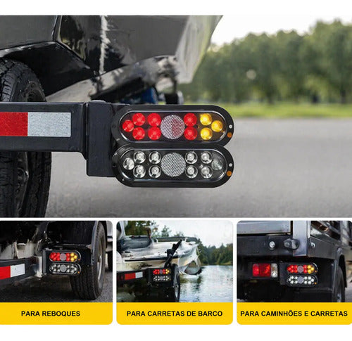 Lanterna  Led Carretinha Reboque  Par Homologada Com Luz de Placa
