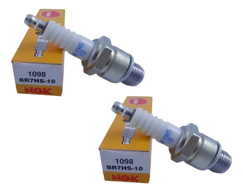 Duas Velas Br7hs-10 Para Motor De Popa 2 Tempos Ngk