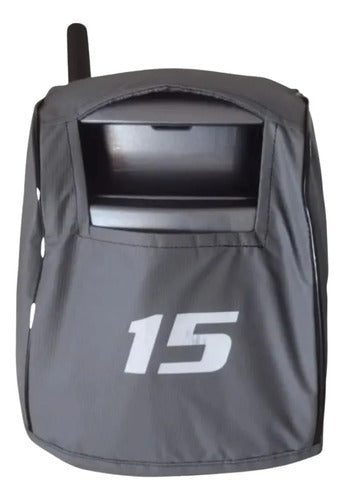 Capa Capô Motor De Popa Yamaha 15 Hp Gmhs 2015 Em Diante Cinza