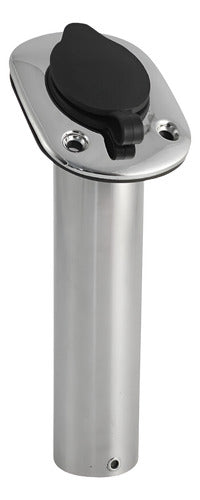 Porta Vara Porta Caniço Inclinado Em Aço Inox Com Tampa