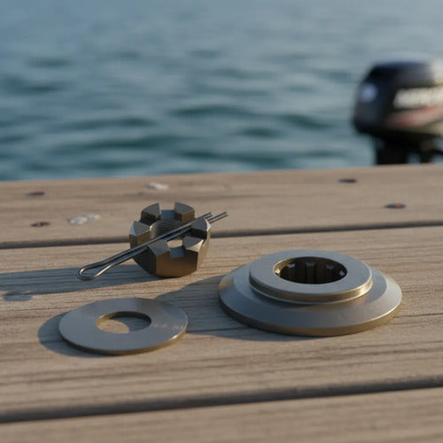 Kit Espaçador Encosto Porca Hélice Mercury Seapró 25 Hp