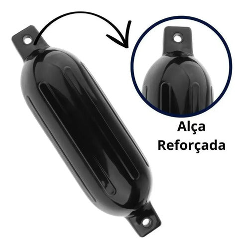 Par Defensa Náutica Inflável G4 16,5 X 58,4cm Barco E Lancha Preto