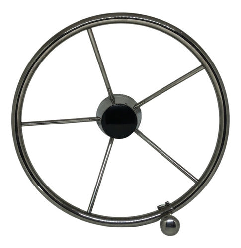Volante Inox Universal Náutico 34.9cm Com Knob