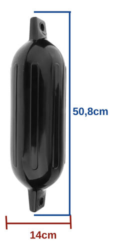 Defensa Náutica Inflável G3 14 X 50,8cm Lancha E Barco Preto