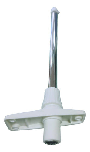 Mastro De Popa Barco Porta Bandeira 40 Cm Retrátil Branco