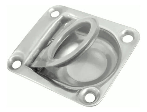 Puxador Embutir 4 Furos Alça Aço Inox 65 X 55 Barco Lancha