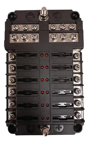 Bloco De Fusiveis Tipo Blade 12 Vias Com Barra Negativa 12v