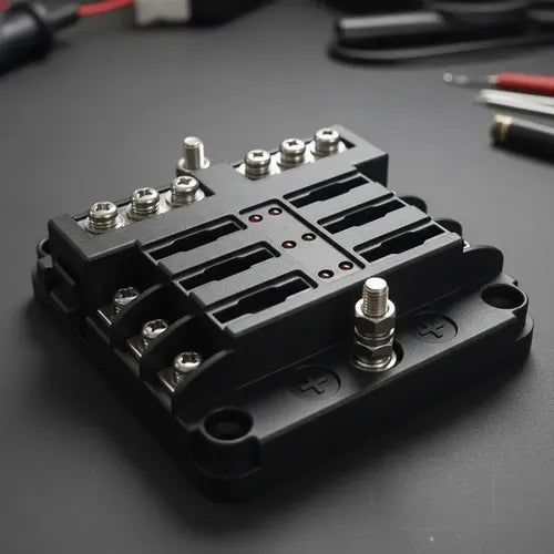 Bloco De Fusiveis Tipo Lamina 6 Vias Com Barra Negativa 12v