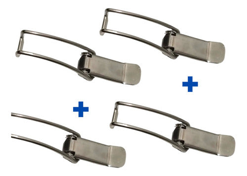 Kit C/4 Fecho De Pressão Em Inox Dobrável 8,7cm Barco Lancha