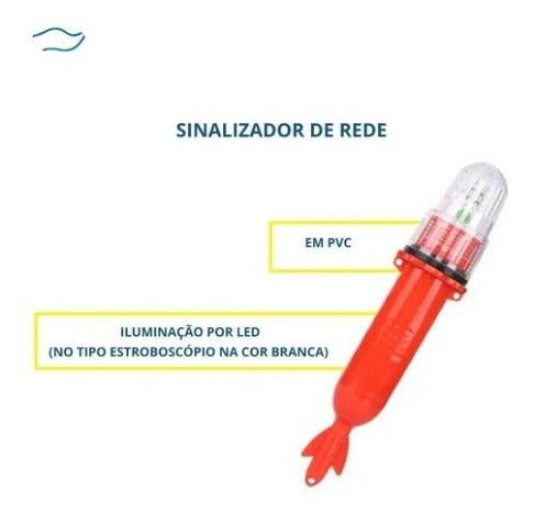 Sinalizador Rede Com Fotocélula Led 3 Cores Estrobo Boia
