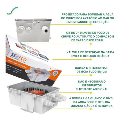 Caixa Coletora C/ Bomba De Porão Automática 750gph 12v Seaflo
