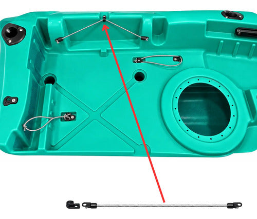 Kit 2 Travas + 2 Cordas Elasticas Trançadas 37cm P/ Caiaques Preto