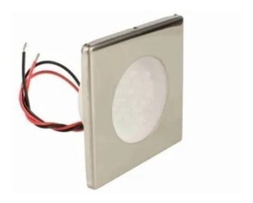 Luminária Cabine Barco Lancha Quadrada Led 12v Branco Frio Arieltek