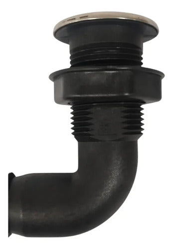 Saída D'água Costado Cotovelo 1-1/8 Em Nylon Capa Inox Barco