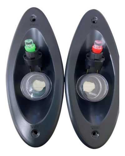 Luz Navegação Olho Tubarão Em Led Barco Lancha Preto