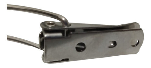 Kit C/2 Fecho De Pressão Em Inox Dobrável 8,7cm Barco Lancha