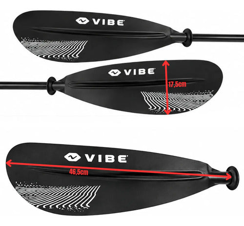 Remo Vibe Envolve Fibra Carbono 2 Pás Desmontável P/ Caiaque Preto