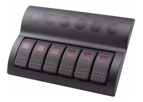 Painel Elétrico Náutico 6 Botões Com Led 12v 24v Barco Lancha