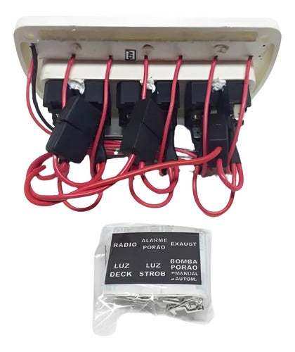 Painel Comando 6 Funções Led Barco Lancha Arieltek
