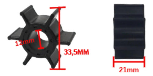 Rotor Bomba D'água Motor Popa Suzuki 9.9 E 15 Hp