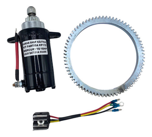 Kit Partida Eletrica Motor Popa Mercury 15 18 Hp Gremalheira