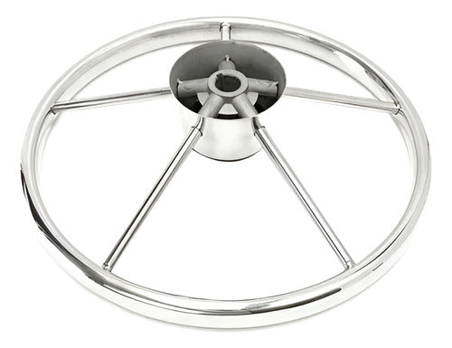 Volante Nautico Cinco Raios Aço Inox 39cm